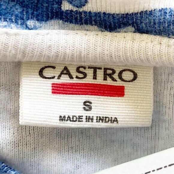 Castro Blue Dragon Cropped Tee | Size S | Y2K Tattoo Print - Picture 6 of 7